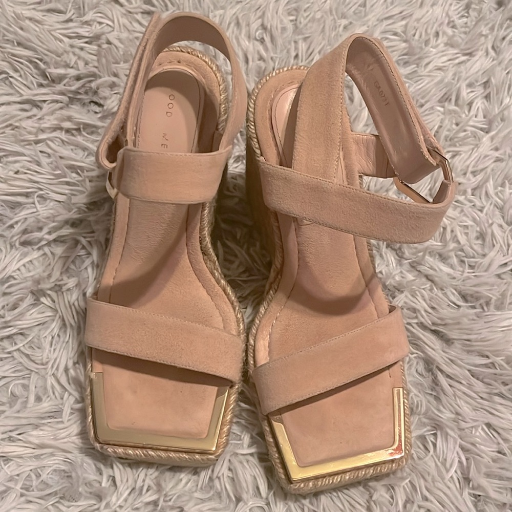 Good American Espadrille Wedge Sandal size 7.5